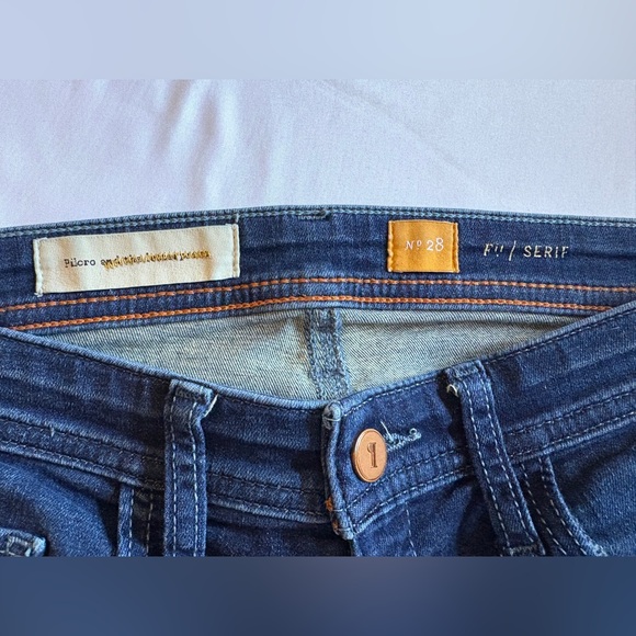 Pilcro and the Letterpress Dark Blue Serif Straight Leg Jeans Size 28 - Picture 3 of 5